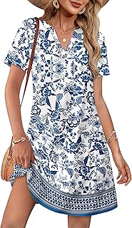 Runwind Plus Size Dresses Women Fit and Flare A-Line Swing Dress 3/4 Sleeve Midi Church Wedding Guest Cocktail Party Dresses